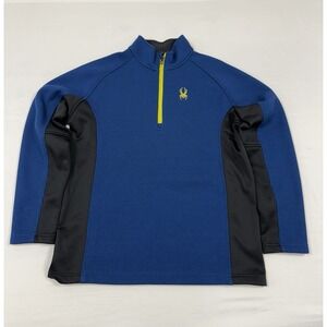 SPYDER Sweater Mens XL Outbound 1/2 Zip Fleece Sweatshirt Ski Pullover Blue‎